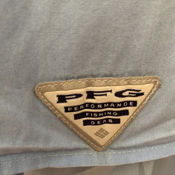 Columbia PFG Fishing Men’s XXL/2TG Shirt SS Blue Button Vented Mesh Delta Street - Picture 9 of 9